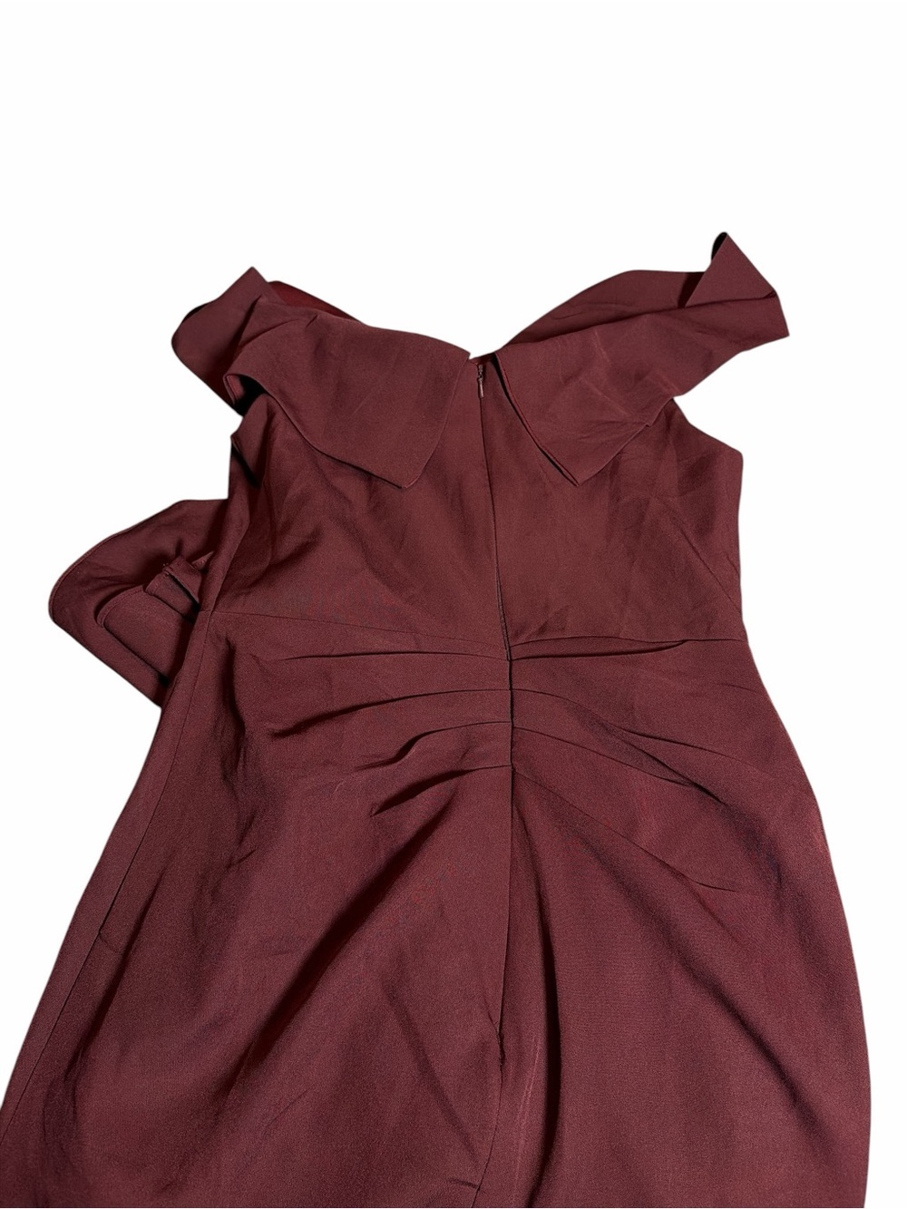 JASAMBAC Womens Off Shoulder V Neck Ruched Bodycon Formal Dress Sz 8 - Picture 6 of 9